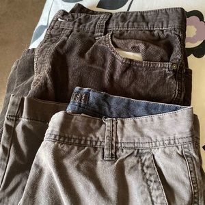 Bundle of Old Navy pants, both brown.